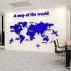 3D Wall Stickers DIY World Map Wall Decal Sticker Murals - Blue, S: 80x40 cm view 1