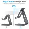 OMOTON Adjustable Tablet Stand for Desk, Upgraded Longer Arms for Greater Stability, T2 Tablet Holder with Hollow Design for Bigger Sized Phones and Tablets Such as iPad Pro/Air/Mini, Black view 3