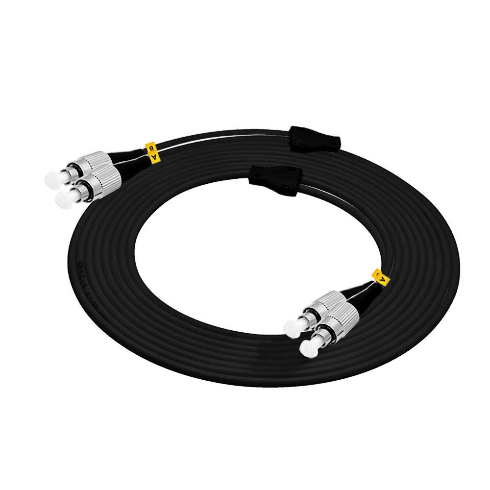 Jeirdus 40Meters FC to FC FC-FC Outdoor Armored Duplex 62.5/125 OM1 Fiber Optic Cable Jumper Optical Patch Cord 40M 130ft Multimode