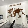 3D Wall Stickers - DIY World Map Wall Decal Sticker Murals Map Wall Dcor for Living Room Bedroom TV Background Home Decorations(Brown,XL:230x120 cm) view 2