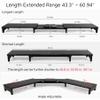 Nnewvante Monitor Stand Riser, 60 inch Large Bamboo Dual Monitor Stand for Desk, 3 Shelves Desktop Screen Riser with Adjustable Length Angle for Computer Laptop PC,Black view 3