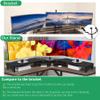 Nnewvante Monitor Stand Riser, 60 inch Large Bamboo Dual Monitor Stand for Desk, 3 Shelves Desktop Screen Riser with Adjustable Length Angle for Computer Laptop PC,Black view 4