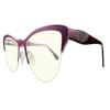 Circleperson women cat eye Computer Reading glasses spring hinges half-rimless Block blue light (Violet red+Block blue light lens, 2) view 1