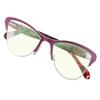 Circleperson women cat eye Computer Reading glasses spring hinges half-rimless Block blue light (Violet red+Block blue light lens, 2) view 2