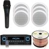 Home Theater System Kit 1000 Watts Amplifier w/USB, SD Card Inputs, (Qty 6) 5.25" Flush Mount in-Wall/in-Ceiling Stereo Speakers, Mic and 250 ft Speaker Wire | Perfect for Home, Office and Restaurants view 1