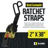DC Cargo Mall Boat Retractable Ratchet Strap Heavy Duty Gunwale Kit & Transom Tie Down Straps & Heavy-Duty 2" x 38" Straps for Secure Boat or Jet Ski Trailer Transport - 2500 lbs Break Strength view 2