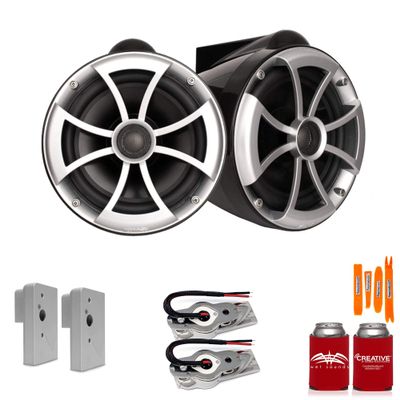 Wet Sounds ICON8B-SBM 8 in Nautique FCTA Tower Speaker Bundle