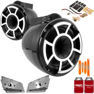 Wet Sounds for Nautique FC5 Towers - REV8 8" Black Tower Speakers & Lower Nautique Tower Adapters