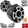 Wet Sounds for Nautique FC5 Towers - REV8 8" Black Swivel MountTower Speakers & Lower Nautique Tower Adapters view 1