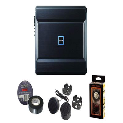 Alpine R-A90S R Series 6-Channel car Amplifier 75 watts RMS x 4 at 4 ohms + 250 watts RMS x 2 at 2 ohms Bundle