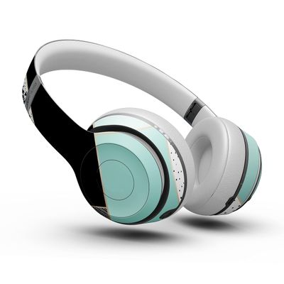 Design Skinz Minimalistic Mint and Gold Striped V1 Skin Decal Vinyl Full-Body Wrap Kit Compatible with Beats by Dre Solo/SoloHD