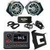 NavAtlas Digital Media AM/FM Radio Bluetooth USB Waterproof Powersports Receiver Bundle Combo with 6.5" Powered Speaker System w/Amplifier, Dash Kit (Compatible with 2019-2020 Polaris RZR Turbo S) view 1