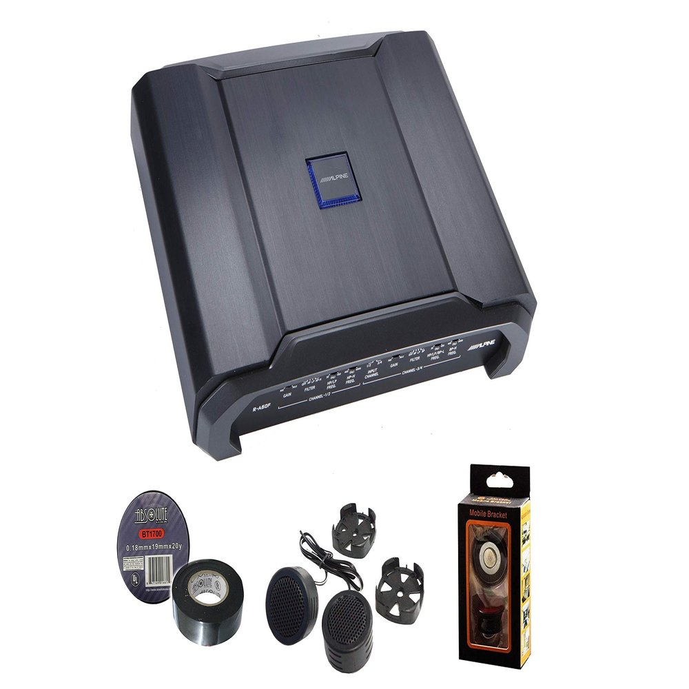 Alpine R-A60F R-Series 4-Channel car Amplifier 100 watts RMS x 4 Bundle
