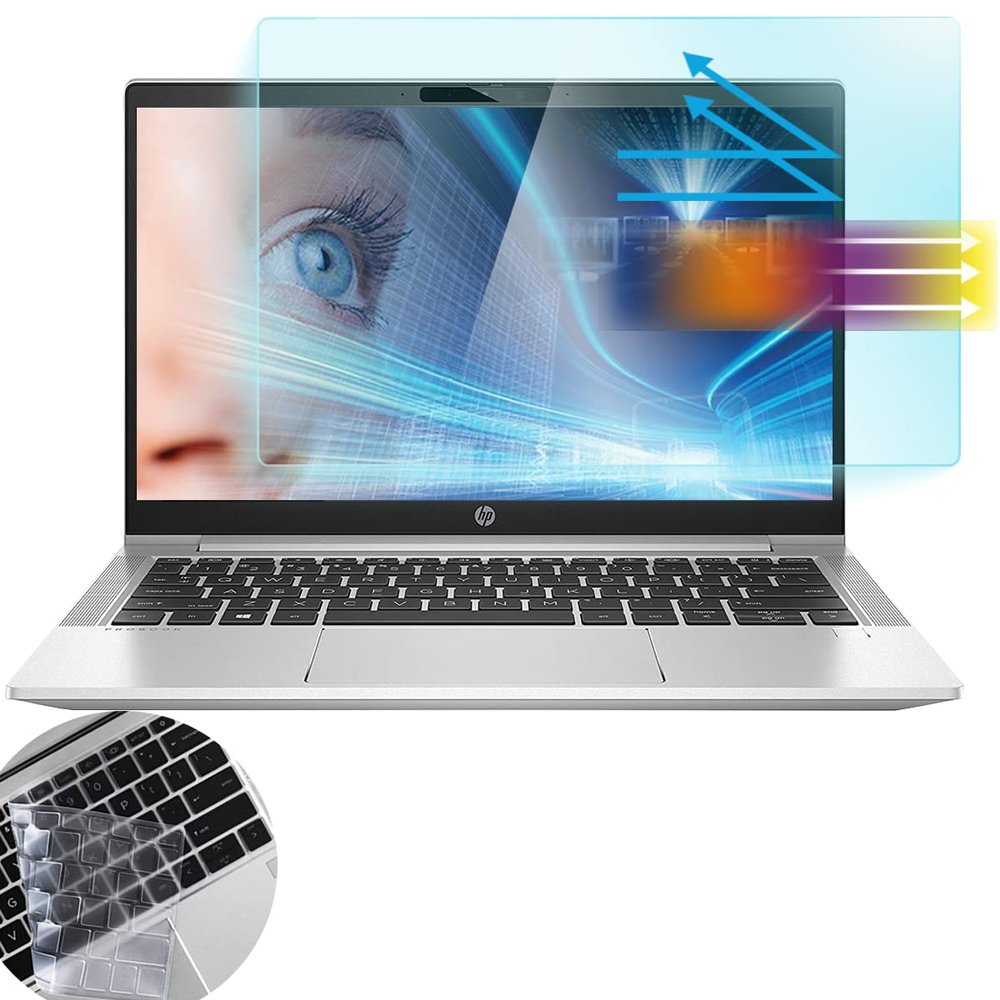 Anti Blue Light Screen Protector for 13.3 HP Elitebook 630 635 830 835 G7 G8/ 13.3 HP Elitebook x360 435 1030 G7 G8 G9 with Keyboard Cover, Eye Protection Filter, Anti Glare, Anti Fingerprint