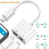 [Apple MFi Certified] 2PACK iPhone Lightning to 2 Lightning Adapter, Dual Lightning AUX + Charger Adapter Dongle Cable Splitter Compatible for iPhone 12/11/SE/X/XR/XS/8/7/6 Support Call + Charging view 3