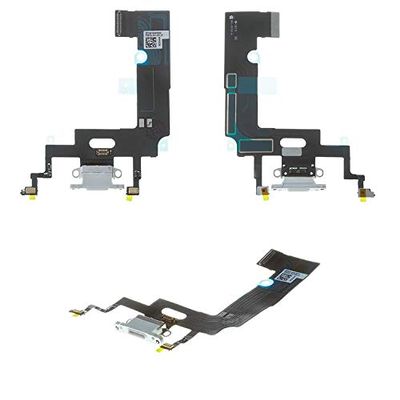 Flex Cable Repair Parts Replacement Compatible with iPhone XR, (Charge Connector, White, with Microphone, Original (PRC))