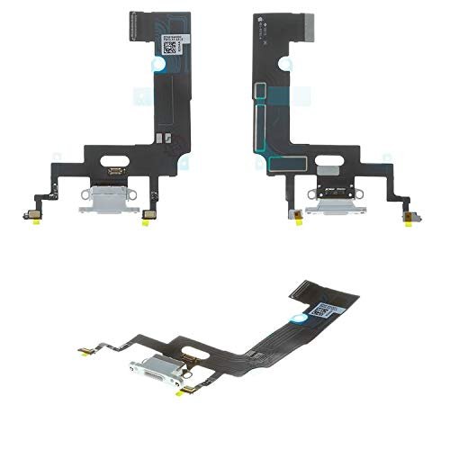 Flex Cable Repair Parts Replacement Compatible with iPhone XR, (Charge Connector, White, with Microphone, Original (PRC))