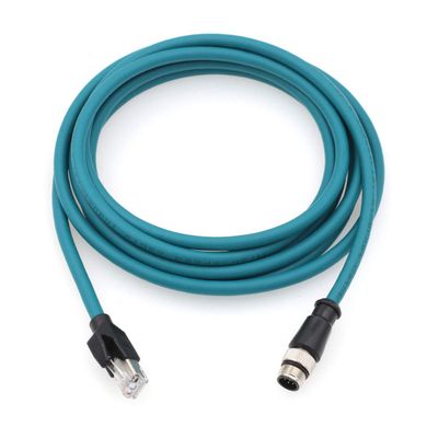 HangTon M12 8 Pin A-Coded RJ45 Ethernet Cable for Cognex is 5000 7000 Vision Camera Sensor Data Man Reader Omron MicroHawk Network PC PLC 10m