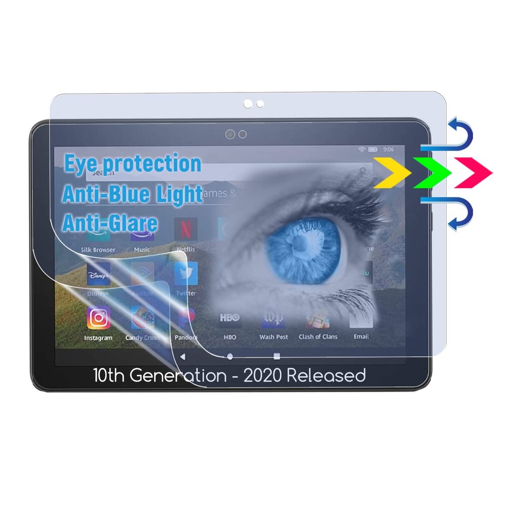 2-Pack Anti Blue Light Glare Screen Protector for Fire HD 8 / Fire HD 8 Plus 8" Tablet 14th/12th/10th Generation(2024/2022/2020 released), Eeys Protection Screen Film, Anti Glare/Fingerprint,No-Bubble