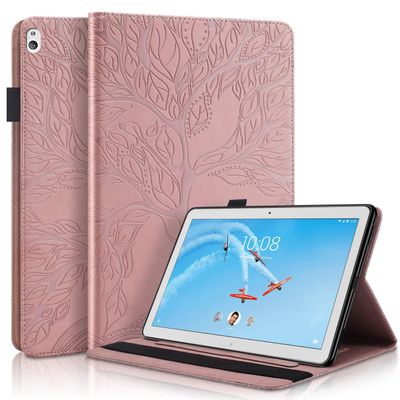TIPOYOROO Case Compatible for Lenovo Tab M10 HD 10.1 inch Case TB-X505L/X505F, TB-X605L/X605F, Cover Flip Wallet Folio Stand Shell with Card Pocket Pen Holder, for Lenovo Tab M10 10.1 - Rose Gold