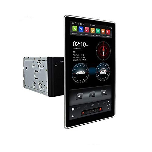 12.8" Universal Double DIN Tesla Style Radio Screen 100 Rotation Abdroid 9 Six-Core 4GB RAM CarPlay Head Unit