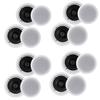 Pyle PDIC1661RD 6.5 Inch 200 Watt in Ceiling Wall Speakers 2 Way Flush Mount Home Indoor Stereo Speaker System Pair, White (4 Pairs) view 1