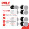 Pyle PDIC1661RD 6.5 Inch 200 Watt in Ceiling Wall Speakers 2 Way Flush Mount Home Indoor Stereo Speaker System Pair, White (4 Pairs) view 2