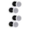 Pyle PDIC1661RD 6.5 Inch 200 Watt in Ceiling Wall Speakers 2 Way Flush Mount Home Indoor Stereo Speaker System Pair, White (2 Pairs) view 1
