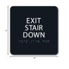 The Sign Studio - 6" x 6" - Black/White - ADA - Exit Stair Down Sign with Tactile & Braille view 3