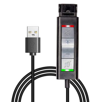VoiceJoy QD(Quick Disconnect) Connector to USB Adapter Cable with Volume Adjuster, Mute for Speaker and Microphone Separately Compatible with Any Plantronics Headset QD Plug