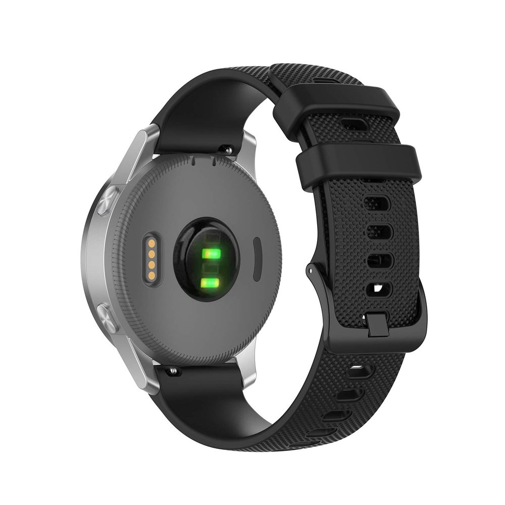 Anrir 18mm Silicone Watch Band for Garmin Vivoactive 4S, Vivomove 3S 39mm, Venu 2S, Forerunner 255s, Fossil Women's Gen 6/5E 42mm, Q Venture Gen 4 HR, Sport 41mm - Black