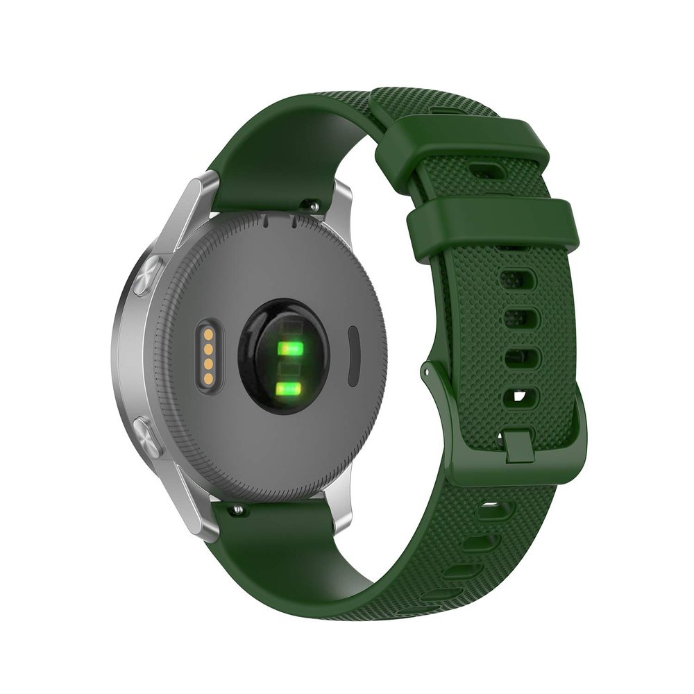 Anrir Compatible for Garmin Vivoactive 4S Band, 18mm Soft Silicone Band for Garmin Vivomove 3S 39mm, Fossil Women's Gen 5E 42mm, Fossil Q Venture Gen 4 HR/Gen 3, Fossil Women's Sport 41mm-Army Green