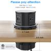 ANNQUAN 4.7inch Pop Up Outlet for Countertop with 15W Wireless Charger,4 Outlet,1 USB-C,1 USB-A,Pop Up Power Outlet for Table Workbench Nightstand view 2
