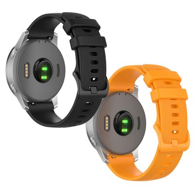 Anrir for Garmin Vivoactive 4S Watch Band, 18mm Silicone Band for Vivomove 3S 39mm/Venu 2S/Forerunner 255s, Fossil Women's Gen 6/5E 42mm, Q Venture Gen 4 HR, Sport 41mm - 2 Pack