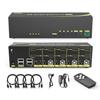 eKL HDMI KVM Switch 4 in 2 Out Dual Monitor Extended Display 4K@60Hz 4:4:4 with Audio and USB 2.0 Hub Sharing PC Monitor Keyboard Mouse Switcher view 1