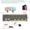 eKL HDMI KVM Switch 4 in 2 Out Dual Monitor Extended Display 4K@60Hz 4:4:4 with Audio and USB 2.0 Hub Sharing PC Monitor Keyboard Mouse Switcher view 2