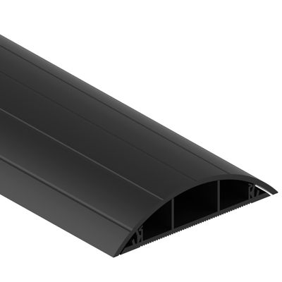 Cable Coach FK1875SW1 PVC Floor Cable Tidy Semicircular Cable Bridge for up to 3 Cables/Width 7.5 cm Length 1 m Colour: Black