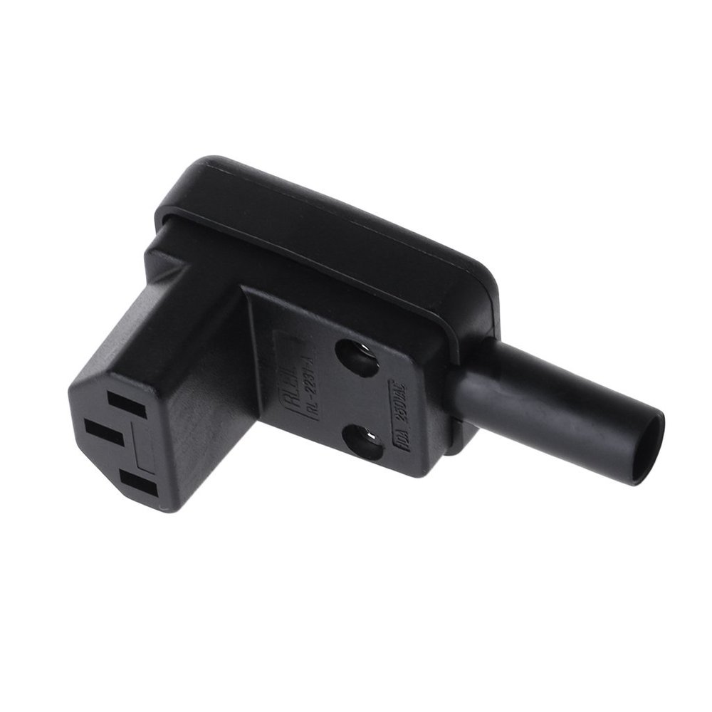 HELYZQ 90 Degree Angled IEC 320 C13 Female Plug AC 10A 250V Power Cord Cable Connector