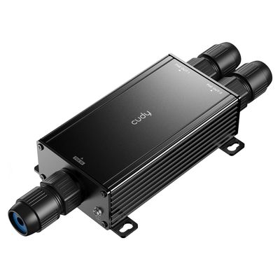 Cudy 2 Channel Gigabit Outdoor PoE++ Extender, 2 Output PoE Ports, IP67 Waterproof, 1000Mbps, PoE Repeater/Amplifier/Booster, Wall-Mount, Comply with 802.3bt/at/af, POE25