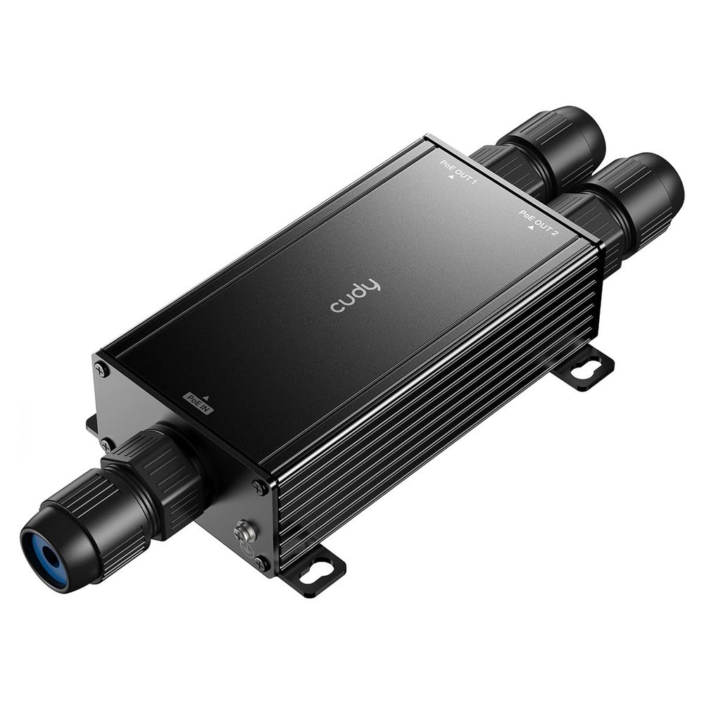 Cudy 2 Channel Gigabit Outdoor PoE++ Extender, 2 Output PoE Ports, IP67 Waterproof, 1000Mbps, PoE Repeater/Amplifier/Booster, Wall-Mount, Comply with 802.3bt/at/af, POE25