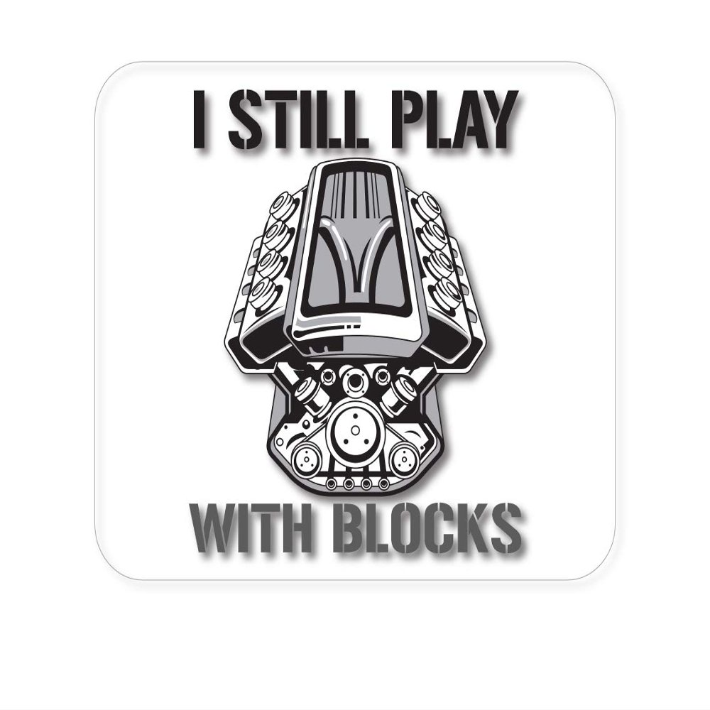 DistinctInk Mouse Pad - 1/4" Foam Rubber - I Still Play with Blocks - Cars