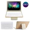 DETUOSI Universal 10.1 inch Android Tablet Case with Keyboard, Removable Wireless Bluetooth Keyboard + PU Leather Folio Book Cover + Stand, Travel Portable Sleeve for iOS/Android/Windows System Tablet view 2