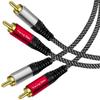 Yeung Qee RCA Cable 3 ft, 2RCA Male to 2RCA Male Audio Stereo Subwoofer Cable Nylon-Braided Auxiliary Audio Cord for Home Theater, HDTV, Amplifiers, Hi-Fi Systems,Speakers (3FT/1M) view 1