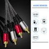 Yeung Qee RCA Cable 3 ft, 2RCA Male to 2RCA Male Audio Stereo Subwoofer Cable Nylon-Braided Auxiliary Audio Cord for Home Theater, HDTV, Amplifiers, Hi-Fi Systems,Speakers (3FT/1M) view 2