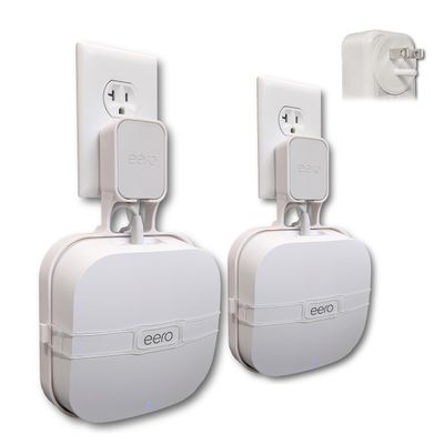 The eero Pro Genie for eero Pro 6 and 6E Wall Mount Outlet Holder Stand (2-Pack) | Lowest Profile | Open Access | Multiple Install Options | Reinforced Support | Horizontal Outlets