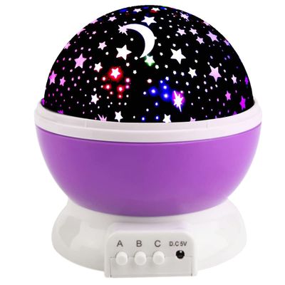 Borelor Star Night Light for Kids, 12 Color Changing Lights Modes with USB Cable, 360Rotating Moon Star Projector Desk Lamp for Bedroom Party Decor & Girls Birthday Gift (Purple)