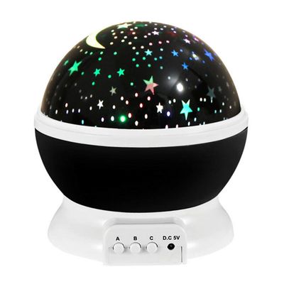 Borelor Star Night Light for Kids, 12 Color Changing Lights Modes with USB Cable, 360Rotating Moon Star Projector Desk Lamp for Bedroom Party Decor & Girls Birthday Gift (Black)