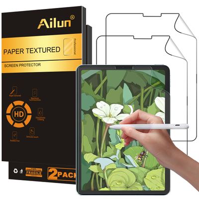 Ailun Paper Textured Screen Protector for iPad Pro 12.9 Inch Display [2022 & 2021 & 2020 & 2018 Release] 2Pack Draw and Sketch Like on Papertouch Anti Glare Less Reflection