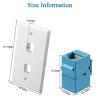 4 Pieces 2 Port Ethernet Wall Plate, RJ45 Cat6 Female to Female Jack Inline Coupler FacePlates (Blue) view 3
