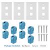 4 Pieces 2 Port Ethernet Wall Plate, RJ45 Cat6 Female to Female Jack Inline Coupler FacePlates (Blue) view 4